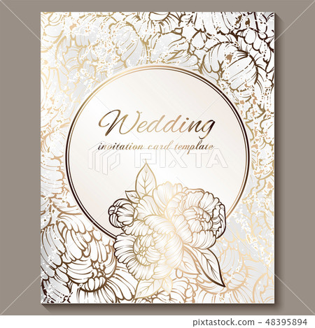 Antique royal luxury wedding invitation, gold Antique royal luxury wedding invitation, gold 48395894