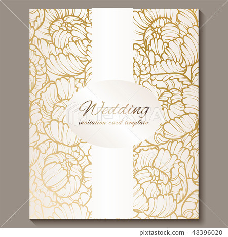 Antique royal luxury wedding invitation, gold Antique royal luxury wedding invitation, gold 48396020