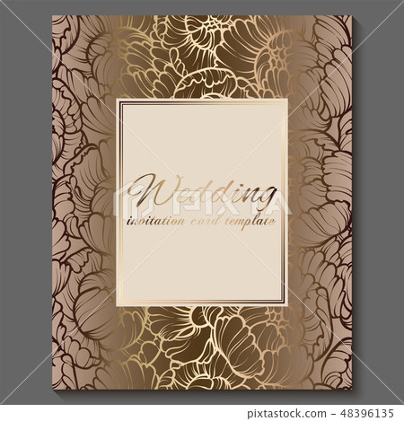 Antique royal luxury wedding invitation, gold Antique royal luxury wedding invitation, gold 48396135