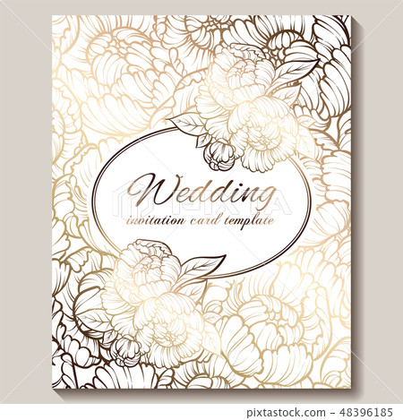 Antique royal luxury wedding invitation, gold Antique royal luxury wedding invitation, gold 48396185