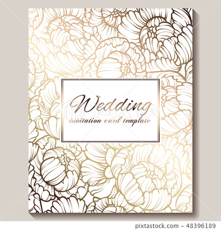 Antique royal luxury wedding invitation, gold Antique royal luxury wedding invitation, gold 48396189