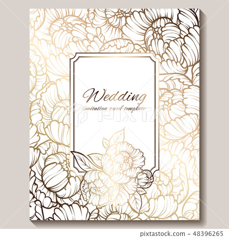 Antique royal luxury wedding invitation, gold Antique royal luxury wedding invitation, gold 48396265