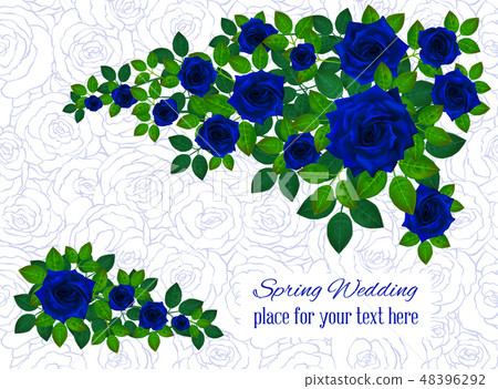 Set of beautiful bouquets with roses and leaves Set of beautiful bouquets with roses and leaves 48396292