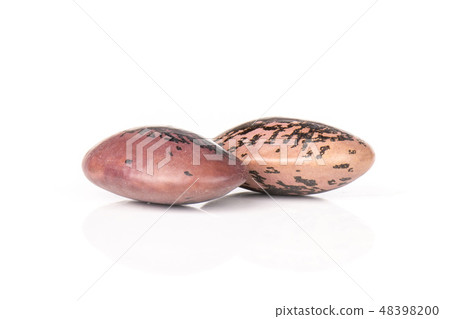 Speckled colored butter beans isolated on white Speckled colored butter beans isolated on white 48398200