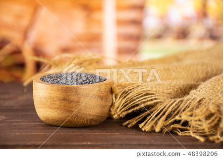 Czech blue poppy seeds with cart 48398206