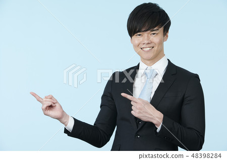 Businessman male light blue back 48398284