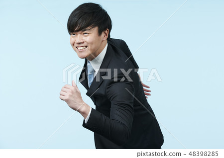 商人男性淺蘭的後面 48398285