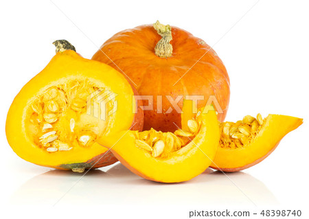 Fresh red kuri pumpkin hokkaido isolated on white 48398740