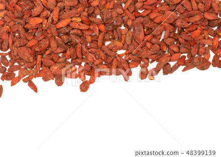 Dried red goji berries isolated on white Dried red goji berries isolated on white 48399139