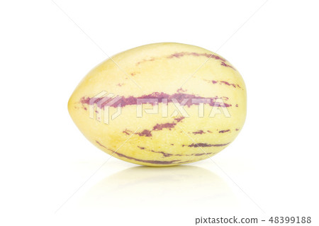 Fresh striped pepino melon isolated on white Fresh striped pepino melon isolated on white 48399188