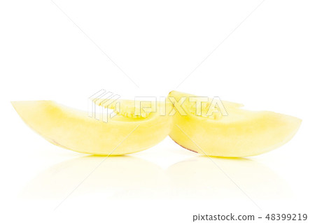Fresh striped pepino melon isolated on white 48399219