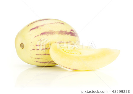 Fresh striped pepino melon isolated on white 48399228