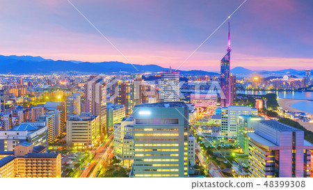 Fukuoka, Japan downtown city skyline 48399308