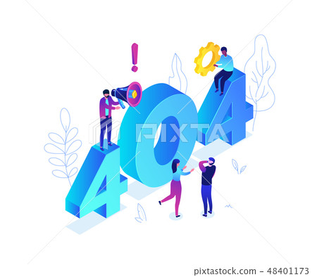 Error 404 page - modern colorful isometric vector illustration 48401173
