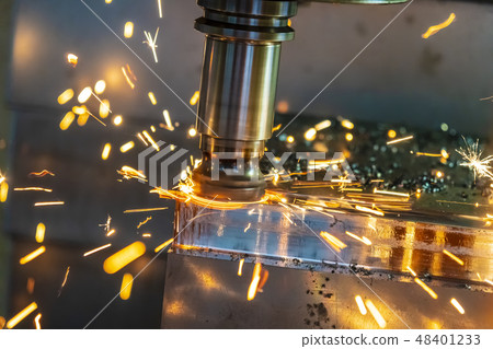 The hot chip on CNC machine The hot chip on CNC machine 48401233