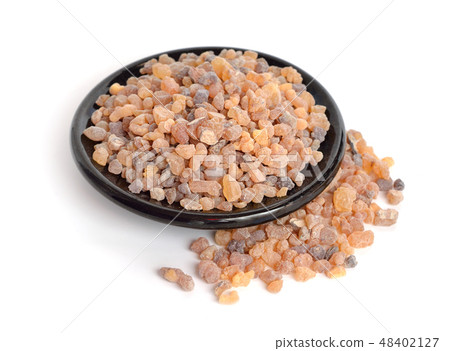 Frankincense olibanum resin. Isolated. 48402127