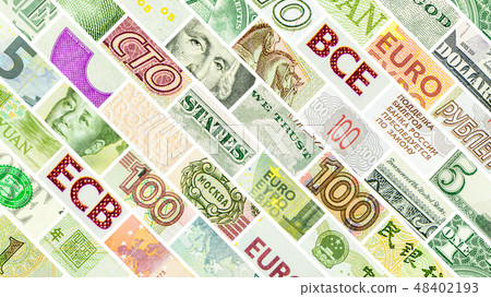 four main world currencies diagonal wall four main world currencies diagonal wall 48402193