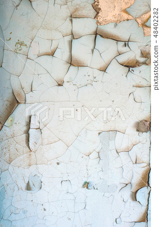 background of old dirty faded white paint cracked  48402282