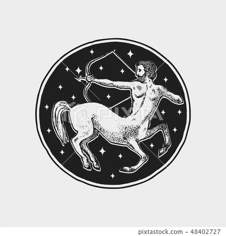 Sagittarius Zodiac Icon. Astrology Horoscope... - Stock Illustration ...