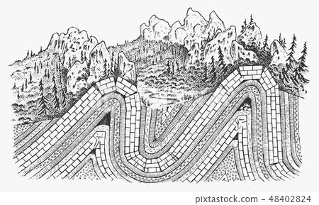 Layers of tectonic plates concept. Lithosphere and the structure of the earth. Soil and Limestone Layers of tectonic plates concept. Lithosphere and the structure of the earth. Soil and Limestone 48402824