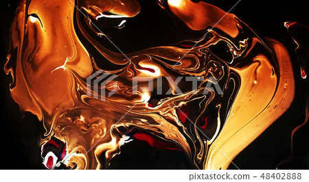 Marbled golden abstract background. Trendy liquid marble pattern. Marbled golden abstract background. Trendy liquid marble pattern. 48402888