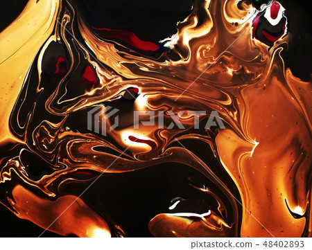 Marbled golden abstract background. Trendy liquid marble pattern. Marbled golden abstract background. Trendy liquid marble pattern. 48402893