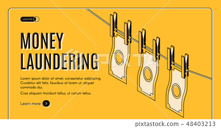 Money laundering isometric vector web banner 48403213