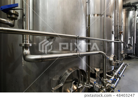 whiskey factory Interior view of Whisky and Vodka Distillery 48403247