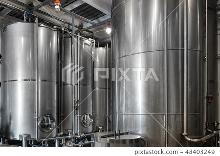 whiskey factory Interior view of Whisky and Vodka Distillery 48403249