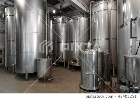 whiskey factory Interior view of Whisky and Vodka Distillery 48403251