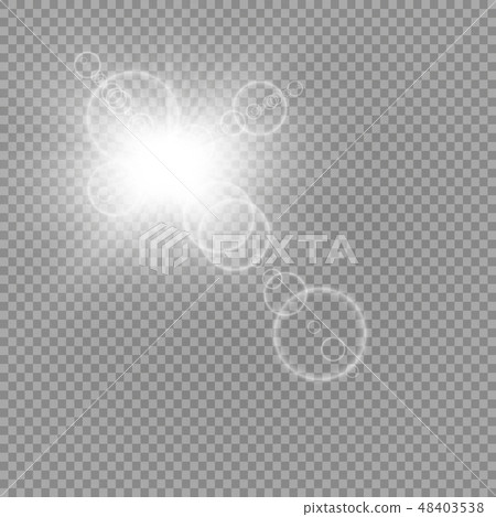 Vector transparent sunlight special lens flare light effect. Sun flash with rays and spotlight Vector transparent sunlight special lens flare light effect. Sun flash with rays and spotlight 48403538