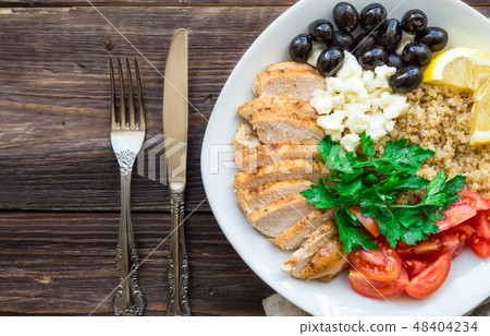 Mediterranean chicken quinoa bowl Mediterranean chicken quinoa bowl 48404234