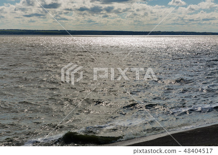 Kakhovka water reservoir shore, Ukraine. 48404517