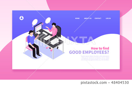 Recruitment Horizontal Website Banner Stock Illustration
