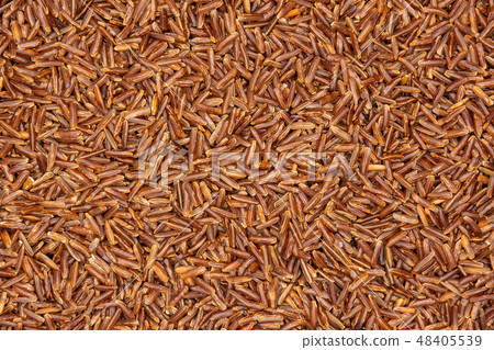 Raw red rice isolated 48405539