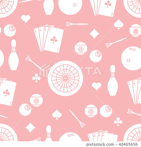 Sports pattern Darts, billiards, bowling, cards. Sports pattern Darts, billiards, bowling, cards. 48405656
