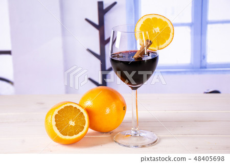 Recipe hot red mulled wine with blue window Recipe hot red mulled wine with blue window 48405698