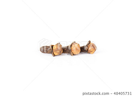 Small dried cloves spice isolated on white Small dried cloves spice isolated on white 48405731