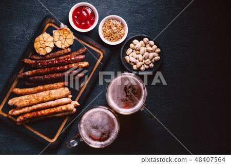 beer and meat snack set. pub, restaurant, bar food 48407564