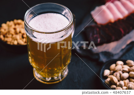 beer and snacks. meat appetizers set, delicatessen 48407637