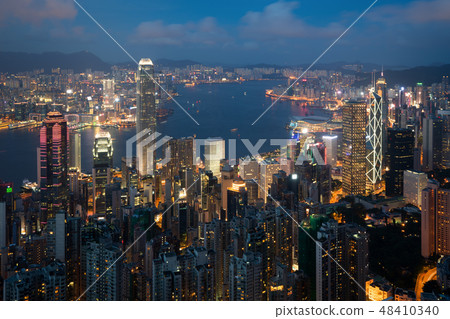 Hong Kong in Kowloon area skyline view Hong Kong in Kowloon area skyline view 48410340