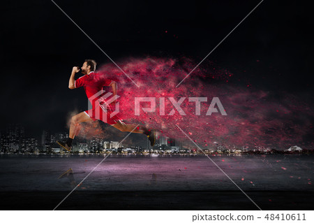 Sprint athlete running Sprint athlete running 48410611