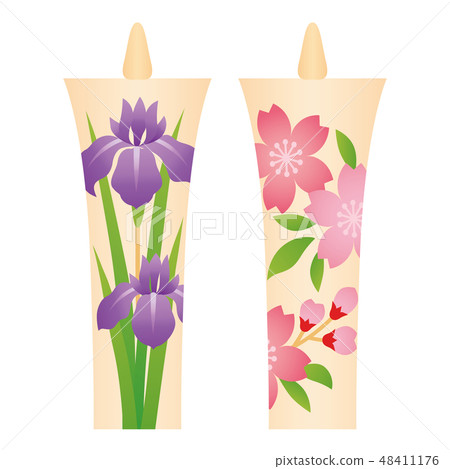 Japanese candle painted candle 48411176