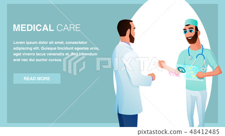 Two Smiling Doctor Pharmacist Talk Medical Care 48412485