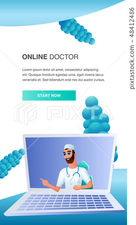 Laptop Screen Online Doctor Distant Treatment 48412486