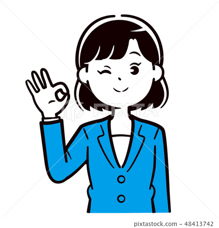 Suit female OK sign Suit female OK sign 48413742