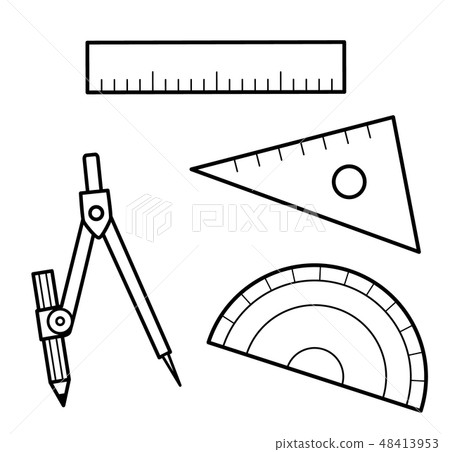 Ruler and compass monochrome Ruler and compass monochrome 48413953