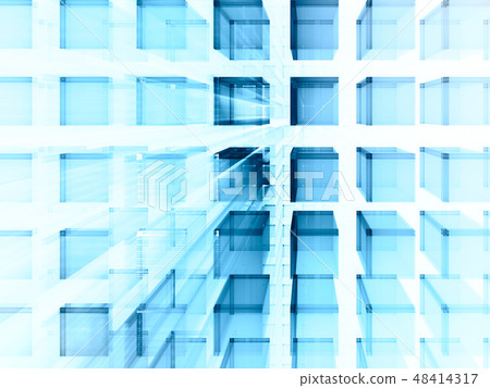 Abstract blue on white background element. 48414317