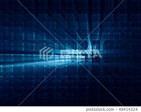 Abstract blue on black background element. 48414324