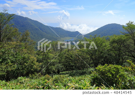 See the Kakuman Pass and Torii Pass from 1600m on the Onuma side of Mt. Akagi (Gizoudake) in Gunma Prefecture in summer See the Kakuman Pass and Torii Pass from 1600m on the Onuma side of Mt. Akagi (Gizoudake) in Gunma Prefecture in summer 48414545